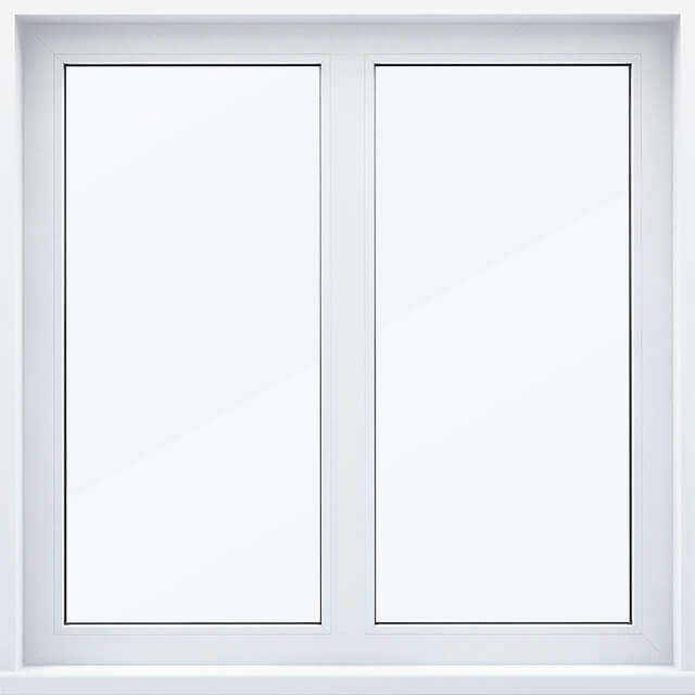 Двухстворчатое окно с двумя глухими створками