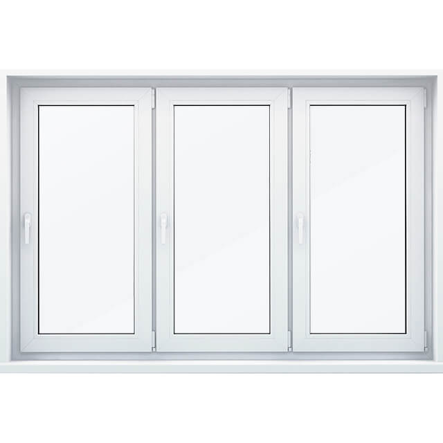 Трехстворчатое окно с тремя поворотно-откидными створками
